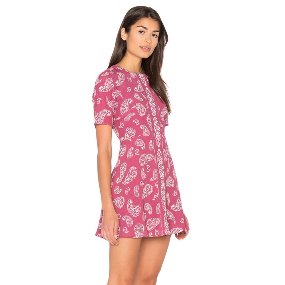 NWOT Majorelle Short-Sleeve Pink and White Fit and Flare Mini Dress - Picture 2 of 9